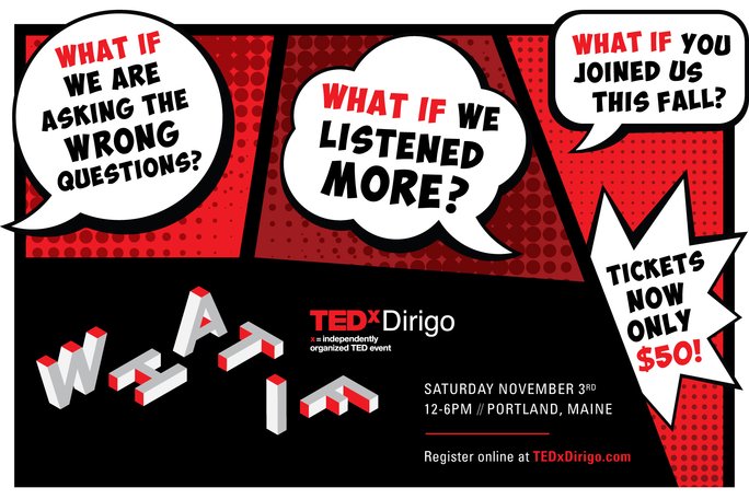 .<a href="/TEDxDirigo/">TEDxDirigo</a> will be challenging norms, expectations, and the current state of affairs at #UNE's Innovation Hall in #PortlandMaine on Saturday, November 3. Get tickets and a list of this year's speakers here. 🎟➡️ downeast.com/things-to-do/t…