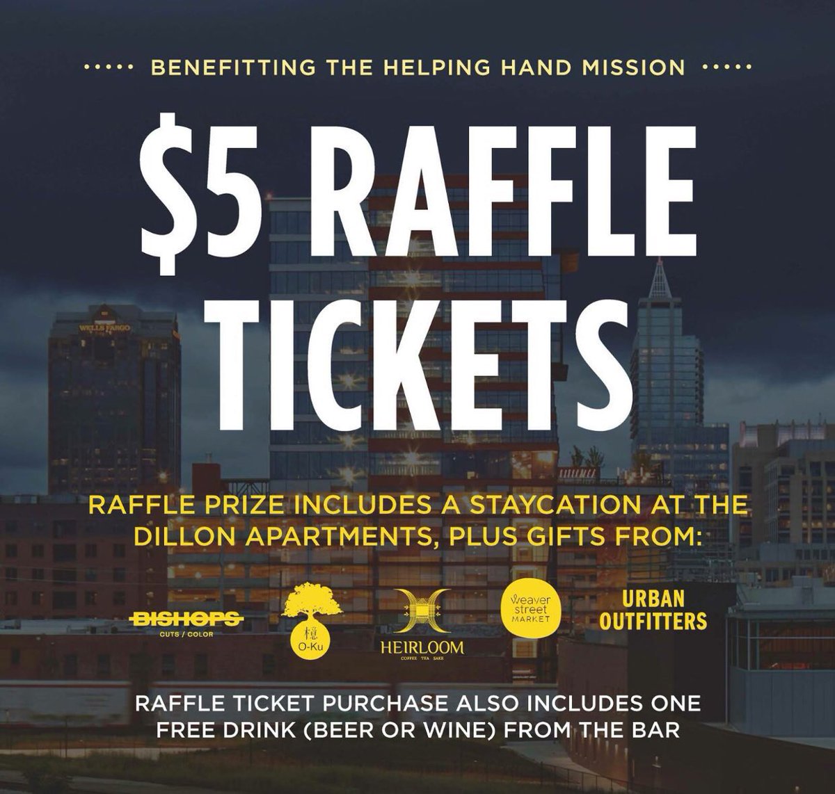 Stop by the 9th floor concierge desk this afternoon to pre-purchase raffle tickets and avoid lines tonight at the event!