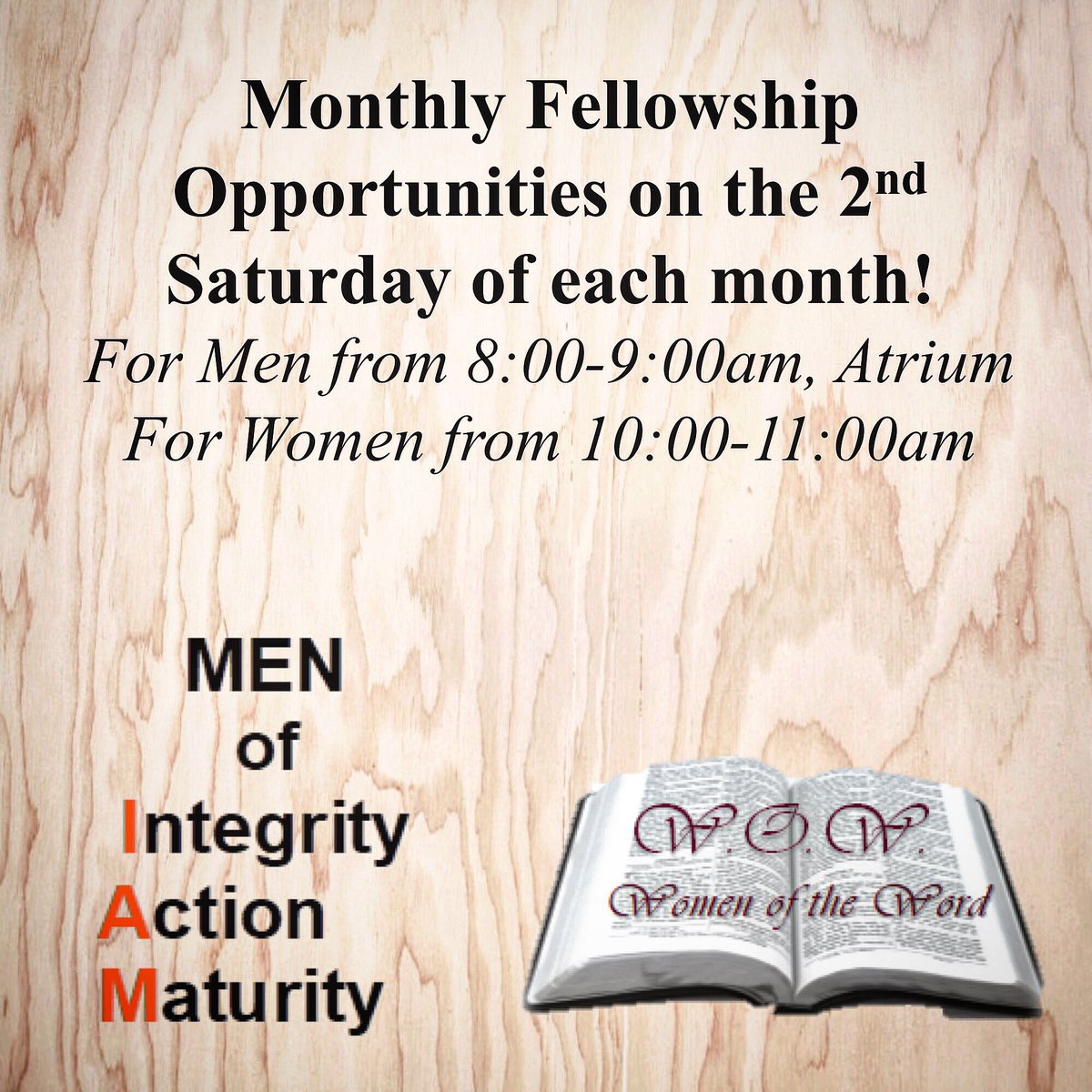 Greetings CPC don’t forget about our monthly fellowship group opportunities on the 2nd Saturday of each month for men and women. #cpcgoodyear #ecochurch #fellowshipgroups #goodyearaz #phoenixchurch