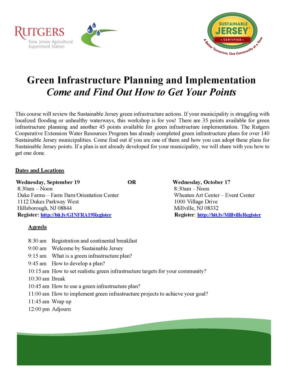 If you want to know about #greeninfrastructure planning and implementation, join us at the beautiful <a href="/WheatonArts/">WheatonArts</a> Center in Millville, NJ on October 17th!!
