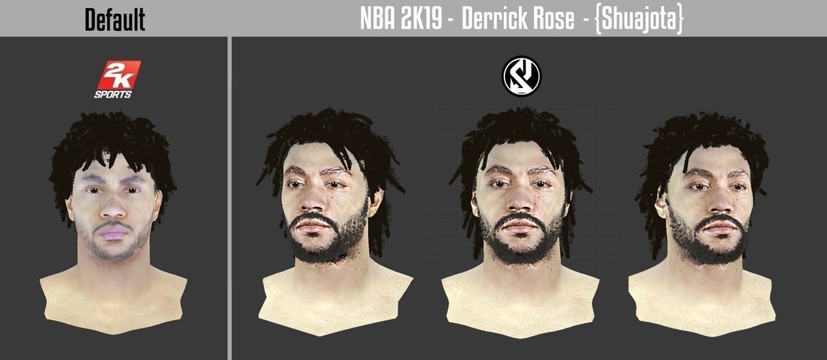 Shuajota On Twitter Nba2k19 Nba2k My Modded Cyberface For Derrick Rose Is Here New Body And Face Model New 4k Texture For Face Beard And Tattoos Updated Long Dreadslocks Download