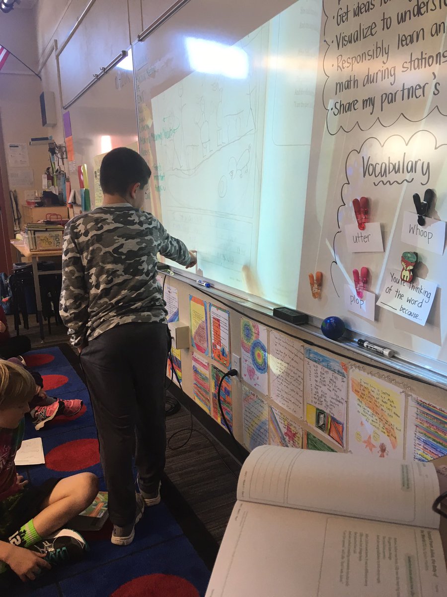 emily_veling's tweet photo. Building our confidence both academically and socially as we continue our Visualizing unit - #CPTimberwolves present their ideas with the class during our lesson, and others share how their visualizations were similar or different. #SPSConnects #collabclass https://t.co/2Ai6m34dog