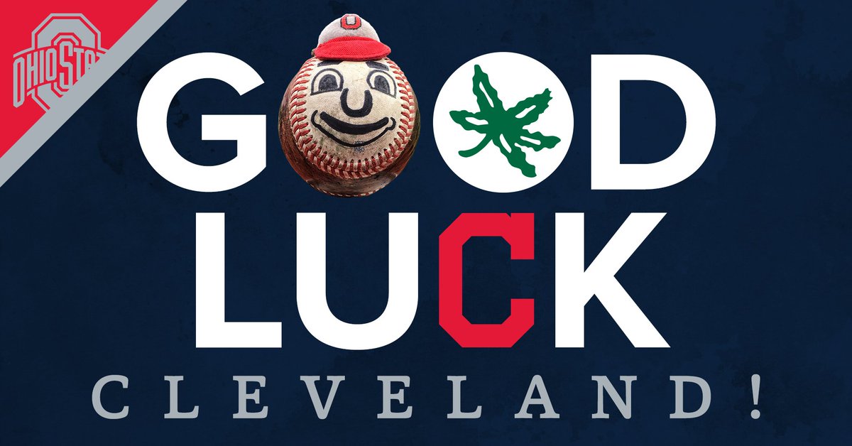 Brutus_Buckeye's tweet photo. Sending good vibes to our friends up in Cleveland! 👋

Best of luck this postseason, @Indians! ⚾️🏆

🗣 O-H!
#GoBucks #RallyTogether https://t.co/8p4VTzgCcu