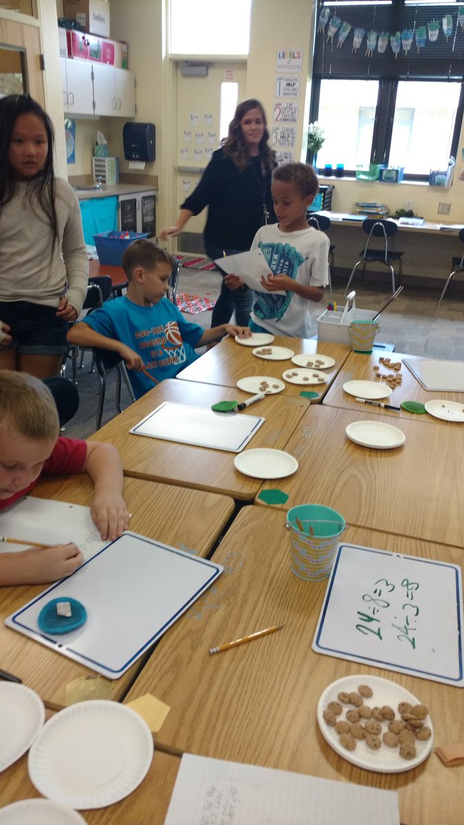 LauraCoker09's tweet photo. These sweet friends were taking there conceptual learning of math to the cookie jar 🍪. I love it when kids get to apply their learning in a memorable way! #ownyourimpact #ecsdfl #legacyoflearning https://t.co/TluOWnQNg8
