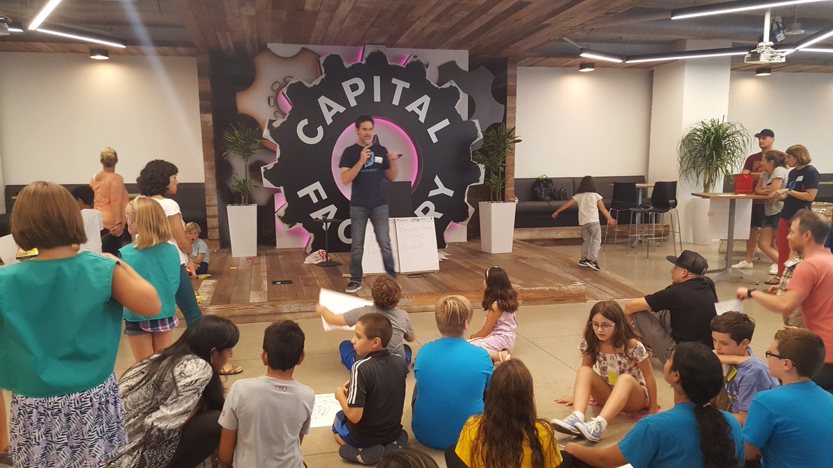 This weekend at #AustinStartupWeek, kids had the chance to create a business &amp; pitch it on the spot with only minutes to prepare! <a href="/MoolahU/">Moolah U</a> Apprentices did great by showing teamwork, creativity, &amp; confidence with their dog wash business: Dog Run! 💦🐶
 #ASW2018 #BeGreatWithMoney