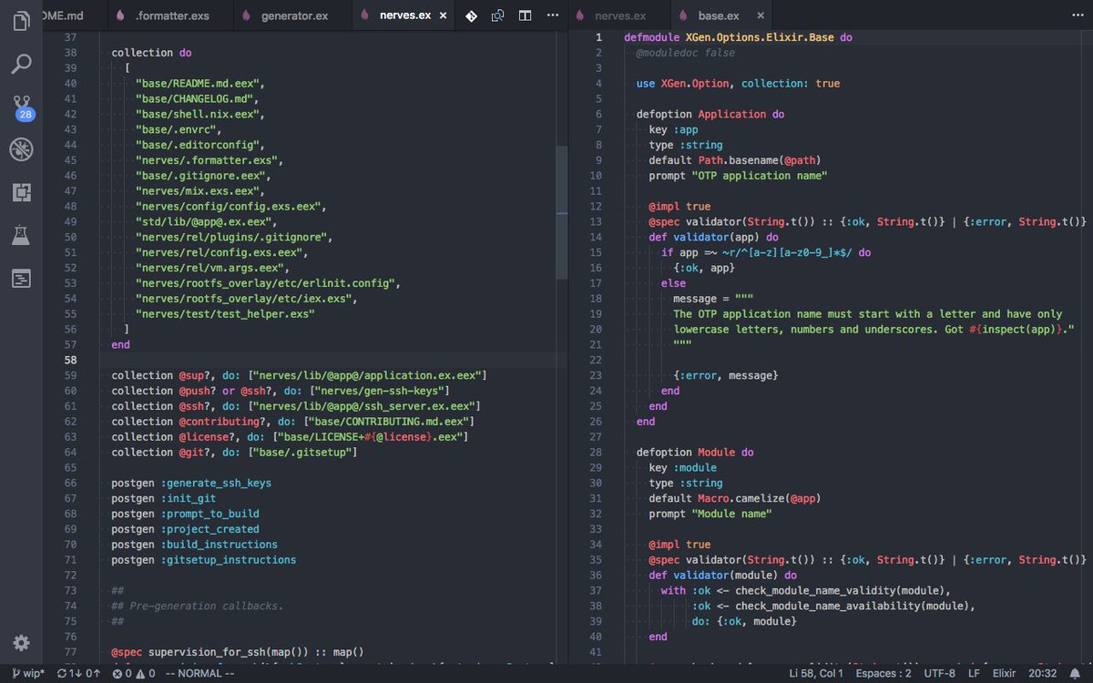 ejpcmac's tweet image. I am currently refactoring my project generator to define generators and options in a declarative way. This is quite a joy to do this thanks to Elixir’s fantastic macros :) #programming #myelixirstatus #macros #declarativeprogramming