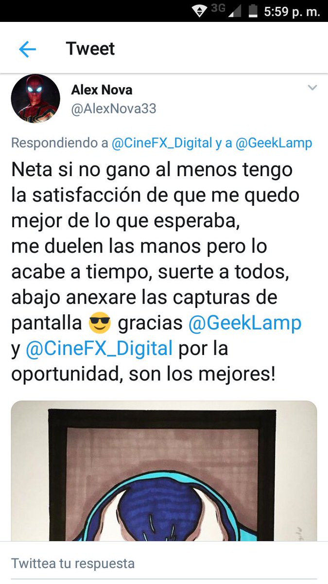 Geeklamp's tweet photo. Después de revisar y analizar todos los dibujos que nos llegaron, fue difícil decidir quién era el ganador, pero tomamos una decisión...

¡Felicidades a @AlexNova33 !

Tu dibujo es fantástico, por lo lo tanto eres el ganador de una #GeekLamp de #Venom https://t.co/YMKAT7WCBr