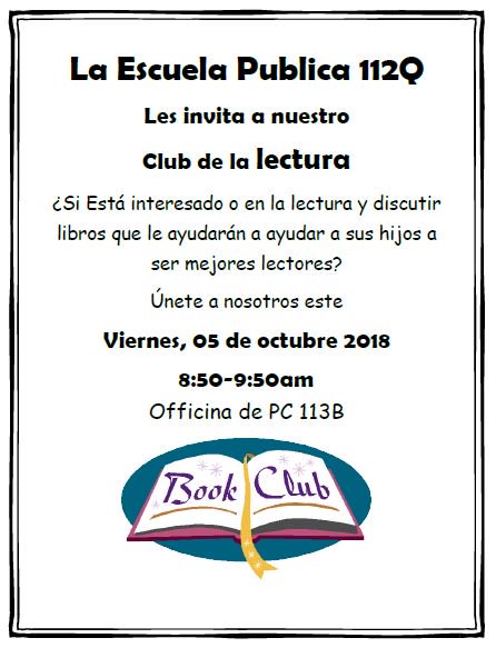 Ps112Q's tweet photo. Join us tomorrow for:
#bookclub #parentbookclub #ps112q https://t.co/bDqlrSXXH7