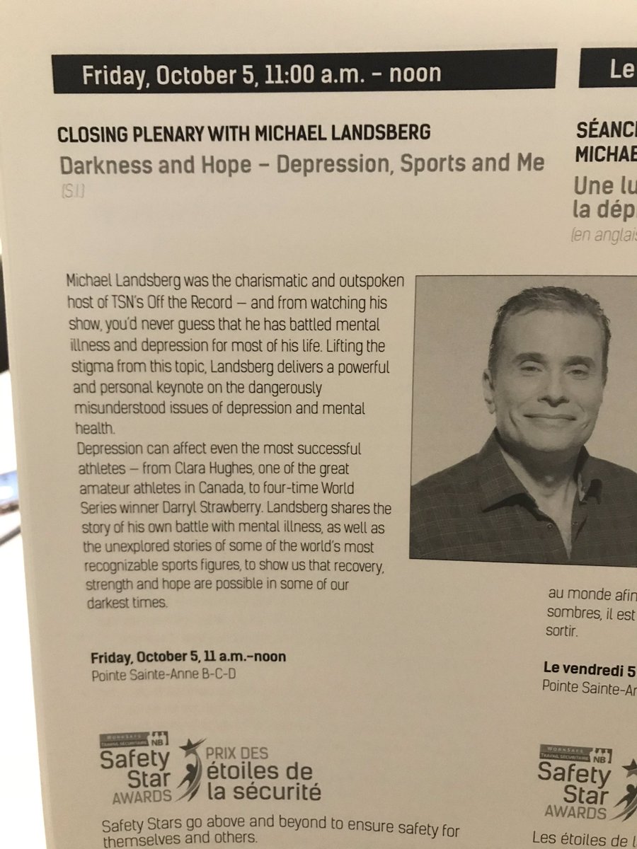 HaleyFlaro's tweet photo. One more sleep until the #SafeConfNB anchor @heylandsberg shares his story about darkness & hope #NB @WorkSafeNB https://t.co/6O519xaml2