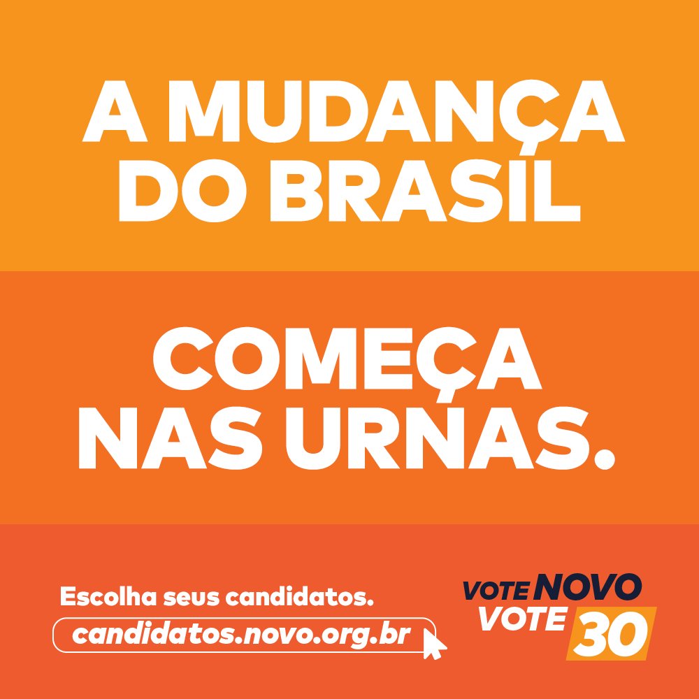 partidonovo30's tweet photo. Para renovar o Brasil, precisamos eleger representantes que estejam comprometidos a acabar com privilégios e a devolver poder para os cidadãos. Vote e ajude a divulgar os candidatos do NOVO pelo site https://t.co/OiUrE5PAXZ. Vamos juntos derrotar a velha política! https://t.co/pKGrYOamJN