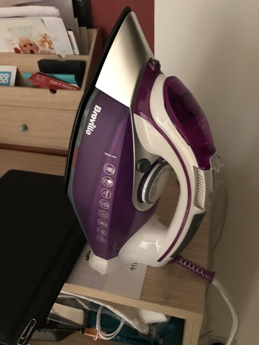ahw1182's tweet image. When you come home to find your non-NU boyfriend has “accidentally” bought a #purple iron. 
@NorthwesternU #NorthwesternProblems #FinallyIndoctrinated #maniacallaugh