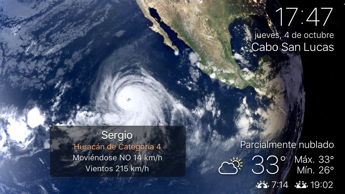 chematierra's tweet photo. ACTUALIZACIÓN:
#HuracánSergio se mantiene como huracán mayor Cat 4, con ojo bien definido. Los modelos lo mantienen lejos de México en el Océano Pacífico
•Vientos 215km/h
•1330km al SW de #BCSMex
Se mueve 15km/h hacia el NW
https://t.co/PN7emeupjL https://t.co/u4fqqs2RoK