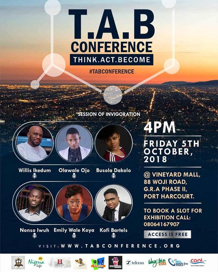 PHeventplace's tweet photo. A Sold Out Evening, to spur your Thinking Pattern, Strengthen you For Action and Making you Becoming your Desired Self. 
Vineyard Mall, 88 woji Road GRA Port Harcourt.

Time;  4pm prompt 

Be there! 

#Tabconference #TabConference2018 #pheventplace #Portharcourt https://t.co/MicTnmc3bn