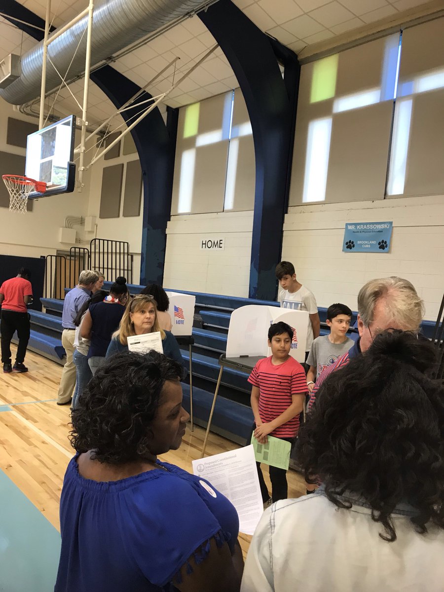 HcpsBrookland's tweet photo. Our Voter Education &amp; Registration Drive was awesome! Thank you to the Henrico Registrars Office for providing a chance to use real ballot booths. A huge thank you to Ms. Billet for putting on a great evening! #LearningIsCommunitySupported #LearningisConnectedAndAuthentic https://t.co/GhWNzphAAN