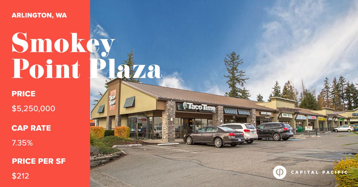 CapitalPacific's tweet image. New to the Market! Smokey Point Plaza is a fully occupied retail center with significant rent growth in a dynamic retail area off of I-5. For more info buff.ly/2ye2dPE #CRE #AvailableNow #RetailCenter