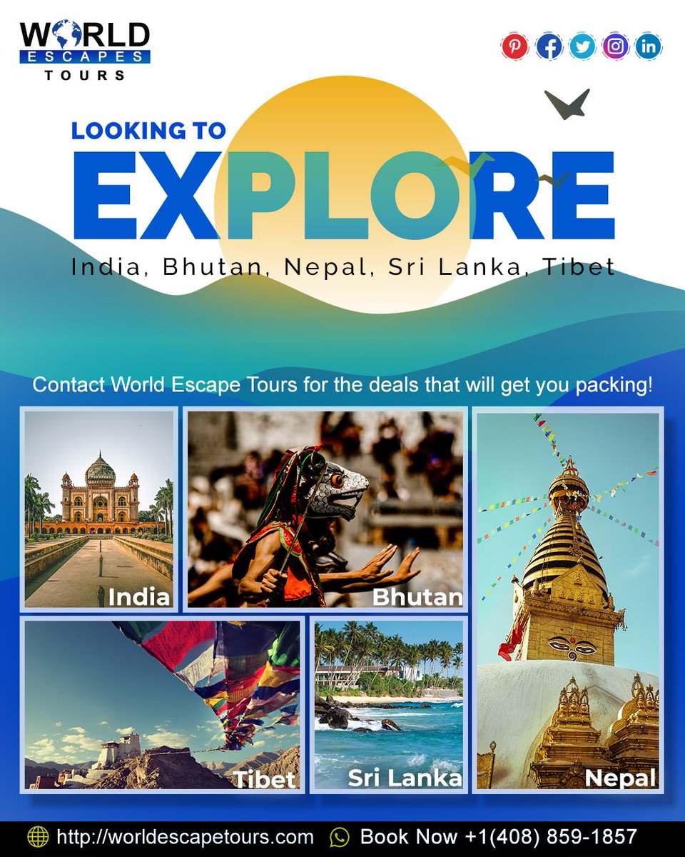 tours_escape's tweet photo. Looking to Explore - India, Bhutan, Nepal, Sri Lanka, Tibet
Contact world escape tours for the deals that will get you packing!
#travel #california #usa #sanfrancisco #bayarea #photography #vacation #trip #luxury #hotels #india #travelblogger  #lasvegas #losangeles #holidays https://t.co/jcB9tz7cp3