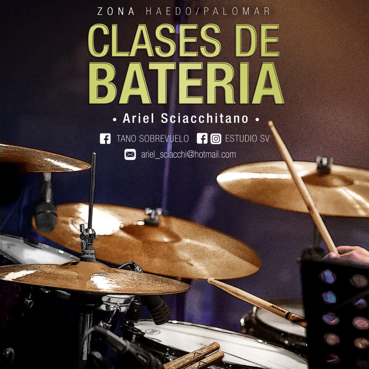 Buen Jueves para todxs!! 

✔GRABACIÓN MULTIPISTA
✔EDICIÓN DE AUDIO Y MEZCLA
✔CLASES DE BATERIA
📧estudiosv342@gmail.com
📧ariel_sciacchi@hotmail.com
↪Facebook: estudiosv.rec
.