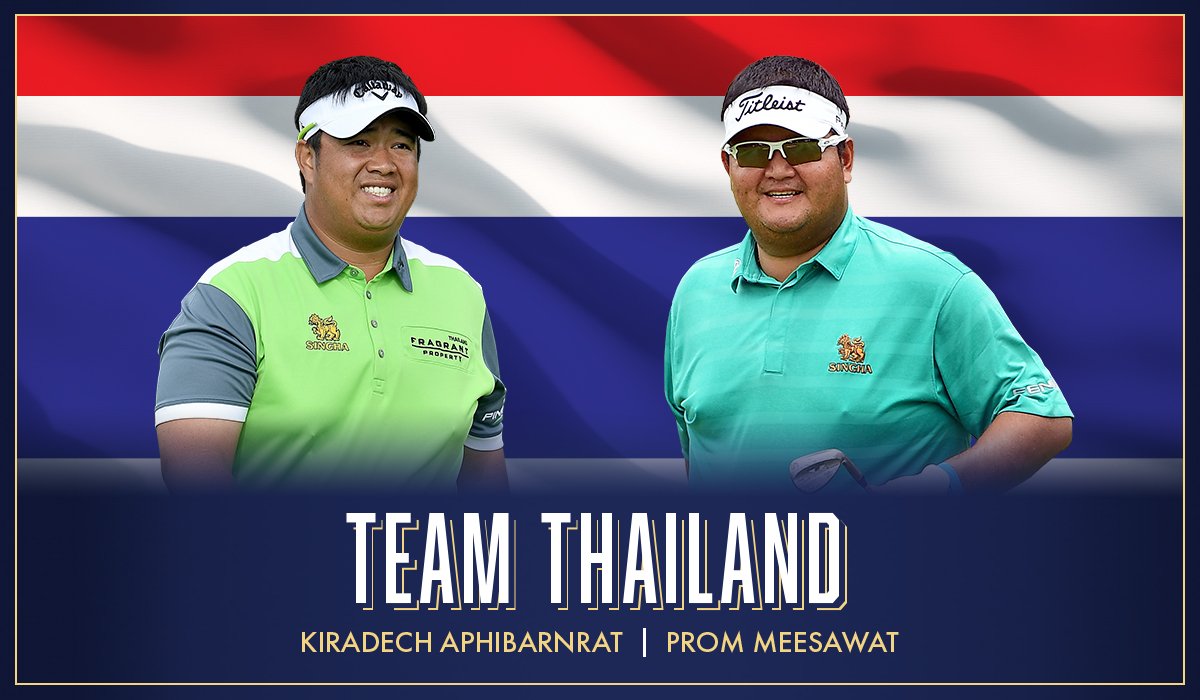 🇹🇭 #TeamTHA 🇹🇭 

<a href="/Kiradech/">Kiradech Aphibarnrat</a> &amp; <a href="/Meesawat_/">Prom Meesawat</a> 
• 5 <a href="/AsianTourGolf/">Asian Tour</a> victories 
• 4 <a href="/EuropeanTour/">European Tour Group</a> titles 
• 3 #WorldCupofGolf appearances 
• Former Order of Merit winner
