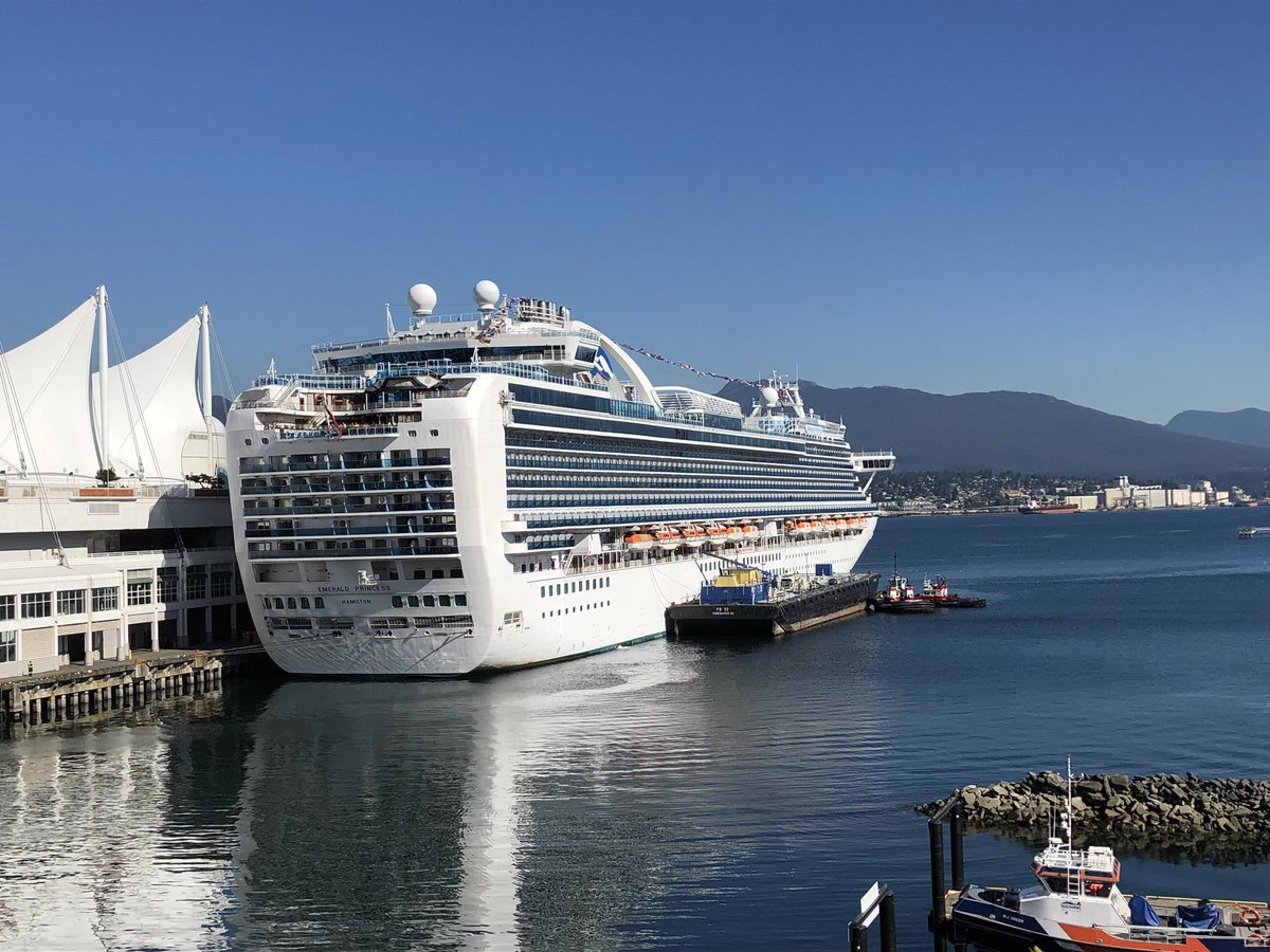 Cruise season is not over just yet in #Vancouver Beautiful day for @PrincessCruises #EmeraldPrincess to be in port at #CanadaPlace @PortVancouver Enjoy! #cruiseship #Cruise #PrincessCruises #travel #vacation #PacificNorthWest