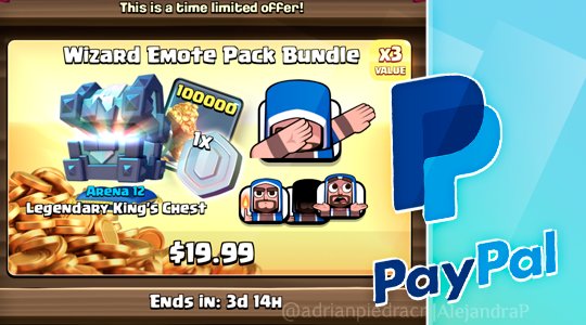 SORTEO cofre del Rey Legendario, emotes y más!!🤑
Un solo ganador y será entregado vía Paypal!

 ✅Requisitos:
 Seguir a <a href="/PablexRoyale/">Pablo Plaza</a>
 Seguir a @DolzRoyale
 Seguir a <a href="/adrianpiedracr/">AdrianPiedra</a>  
 Retweet

El ganador se anunciará el 07/10!🤠