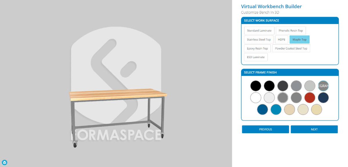 Formaspacecom's tweet image. Get real-time renderings of your furniture products using the NEW Virtual Workbench Builder by Formaspace, 3DConfigure. Head over to Formaspace to try it out today! #3dtool #customfurnituremanufacturer #websiteupdate #FSdesign #3drendering #customfurniture