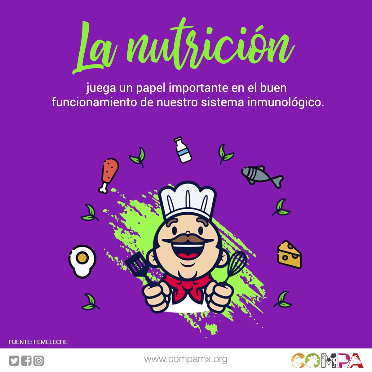 COMPA_mx's tweet photo. La #nutrición es la ingesta de alimentos en relación con las necesidades dietéticas del organismo.🥩🥑🍗🧀🥦🥚🥛🍴 https://t.co/7Ak0BxuaEW