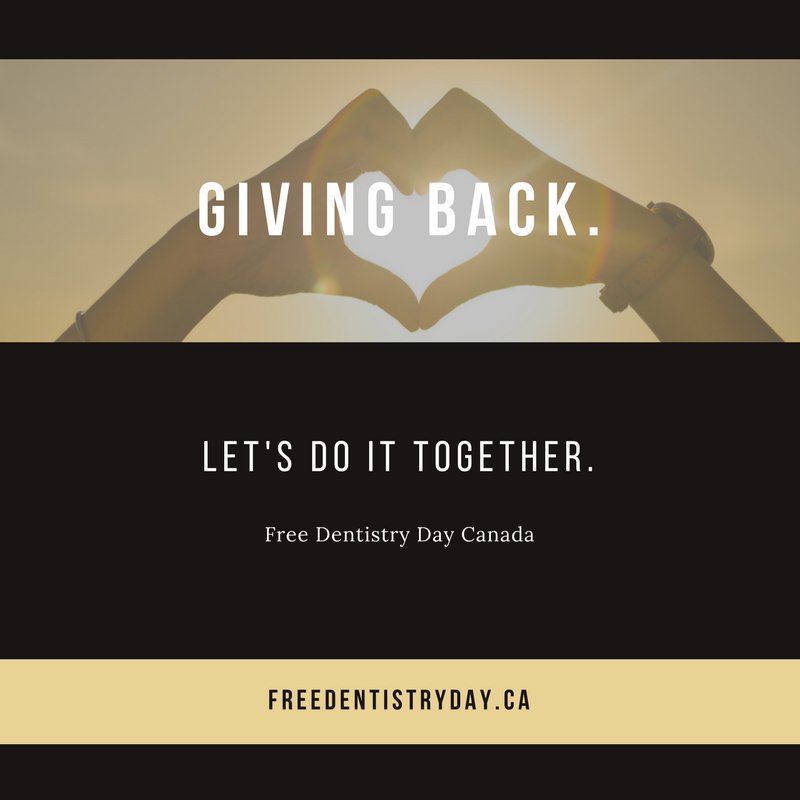 Being part of a community means we're all in it for the community! #FreeDentistryDayCanada #FDDCanada #Charity #Dental #DentistsCanada #GivingBack #DentalHero #Dentist #Dentists #Community