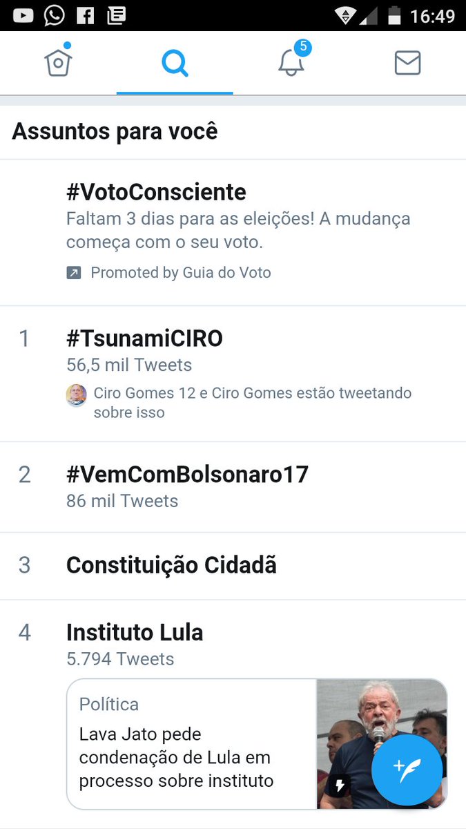 Drihsyzuka's tweet photo. Estamos em primeiro gente!!!!
Não parem, segundo turno é nosso!!!!!#TsunamiCIRO https://t.co/yYZGRS41UH