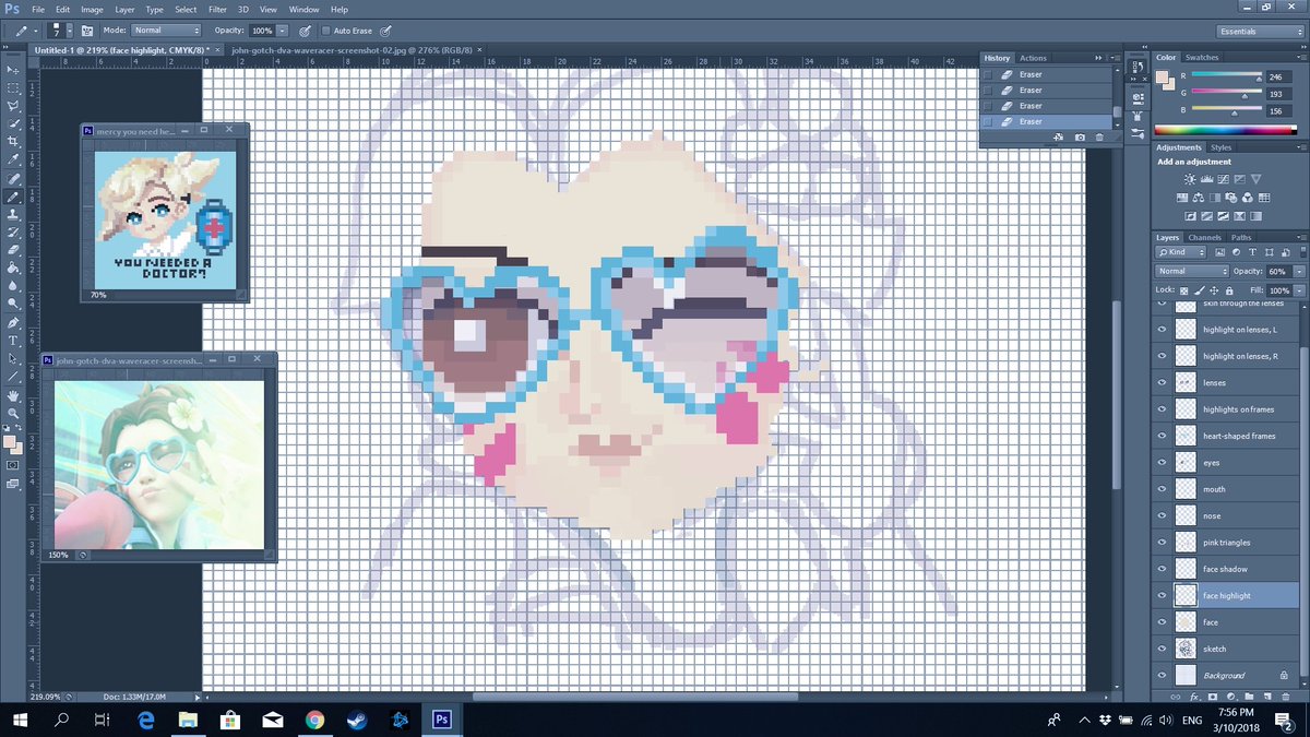 Finished the mercy pixel and am making a dva oneee
