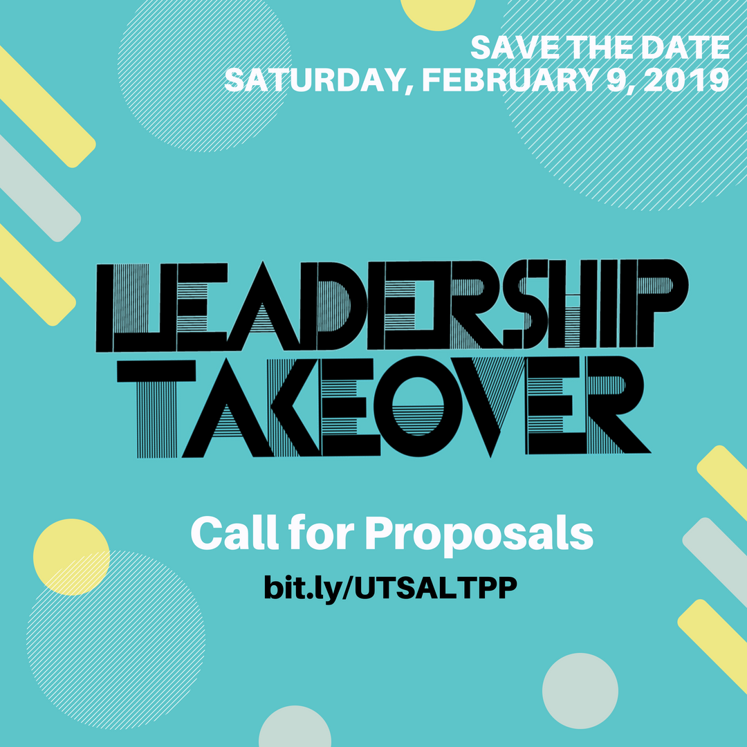 UTSA_MSC's tweet photo. STUDENTS, STAFF, &amp; FACULTY: The #LeadershipTakeover is waiting for your proposals! Show the community how you practice Leadership every day. Details &amp; submissions at https://t.co/pqZNtn1hhP #UTSA #Leaders https://t.co/2FDC4fXwfQ