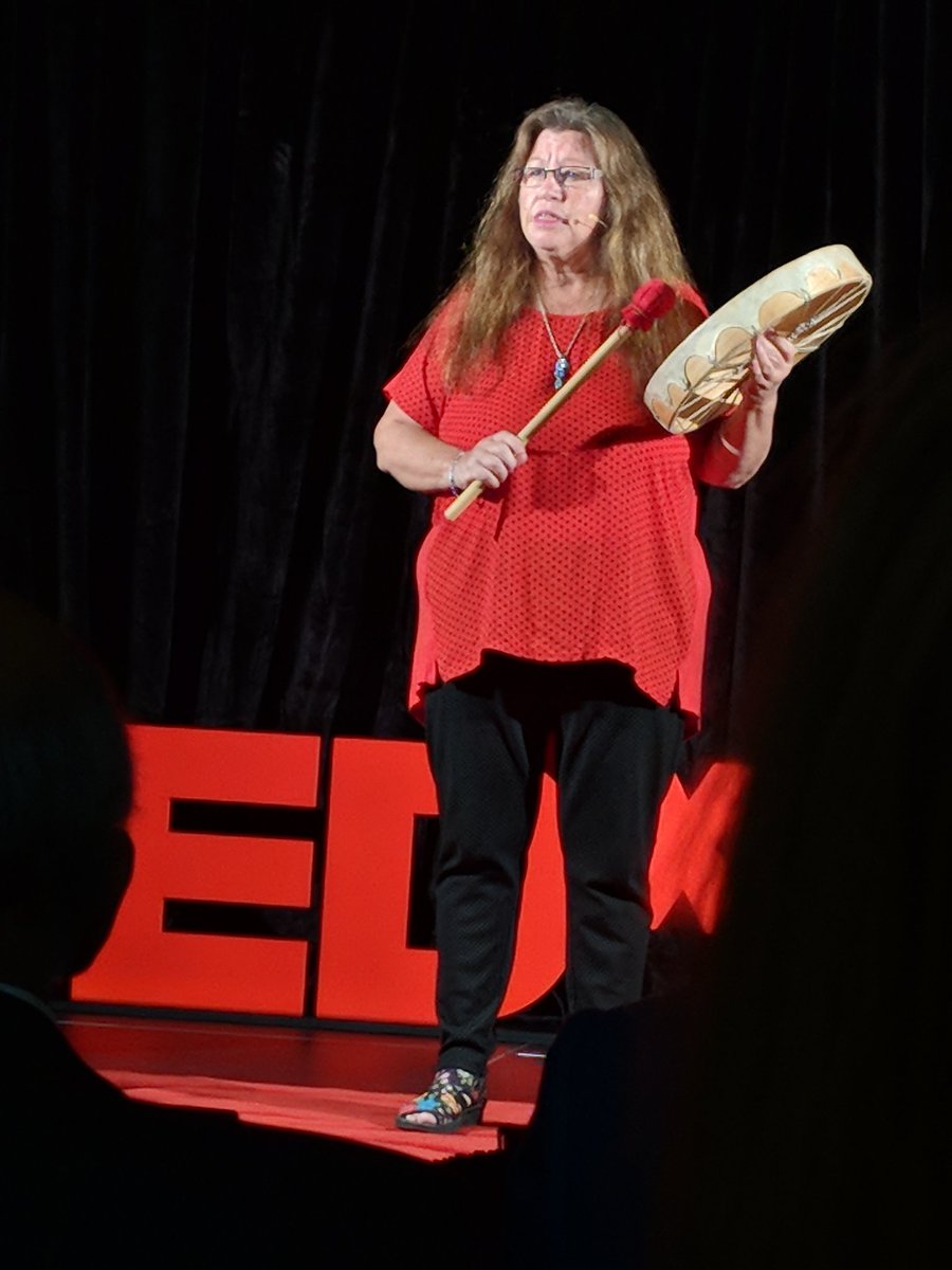 WorkScientist's tweet photo. "Children and elders are sacred in our lives." Catherine Martin #tedxmsvu @IncByDesign #NSGovLab https://t.co/1wVPTaDuni