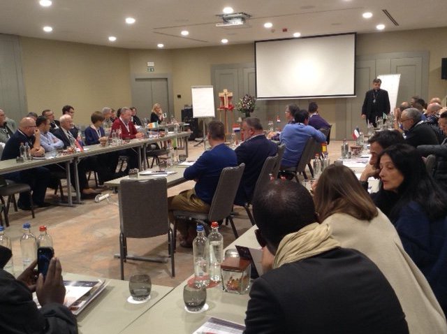 PMILOURDES's tweet photo. Conférence Internationale Préparation sous la présidence de Mgr de Romanet pour préparer le 61ème Pèlerinage Militaire International. Le thème du prochain PMI sera :
 " cherche la paix et poursuis-la "
 Psaume 34,15 https://t.co/jcnnxUGhyD