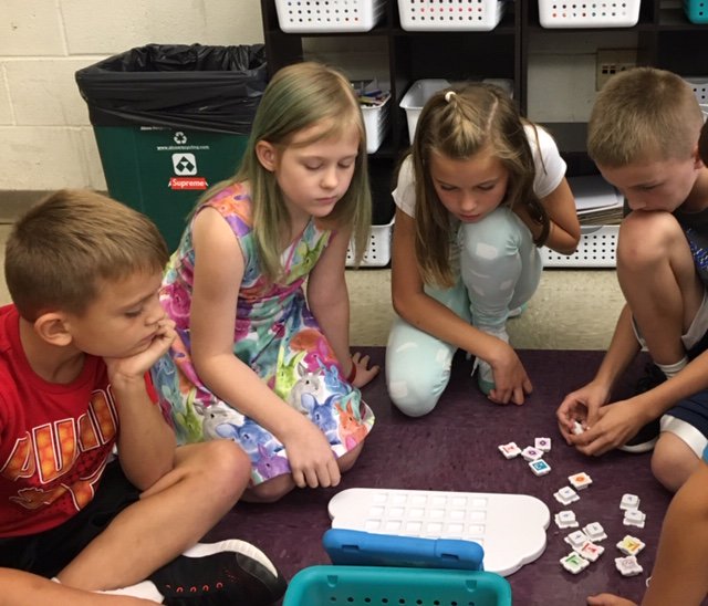 Coding with 3rd Grade Friends from Mrs. Freese's class!  Puzzlets were a great way to end our day! #plumlearns