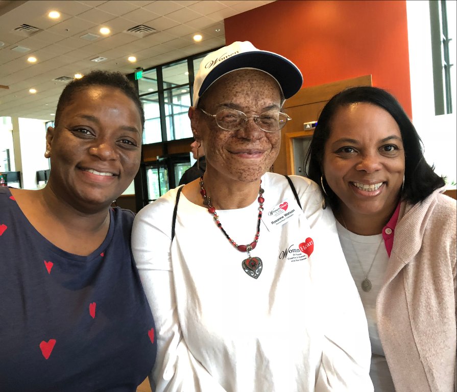 WomenHeartOrg's tweet photo. Arrivals are well underway, π¬ with #HeartChamp @roxannewatson74 joined by our Chief Operating Officer, @calondra4, and Director of Communications, Racine Tucker-Hamilton. β€οΈ Don't forget to use #HeartChamps18 for all your S&L posts this weekend! https://t.co/Xegahb1MRN