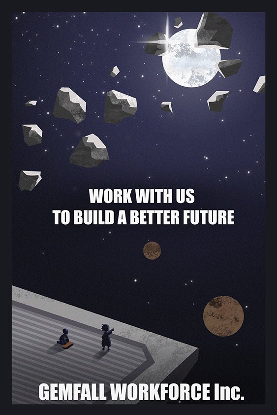 Rx3Studio's tweet photo. ”Work with us 
to build a better future“
Gemfall Workforce

#gameconcept #IndieGameDev #gamedev #gameposter #IndieGame #gameart https://t.co/JdITRYhjBN