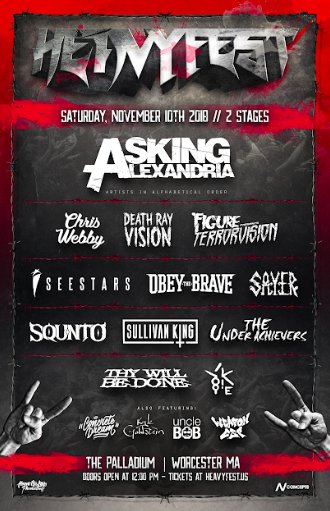 NVConcepts's tweet image. To say we are excited to release the full-lineup for #HEAVYFEST would be doing a disservice to our true emotion. We are truly honored to have @AAofficial as the headliner! Massive support as well 🤘🏼

Tickets: bit.ly/heavyfesttix