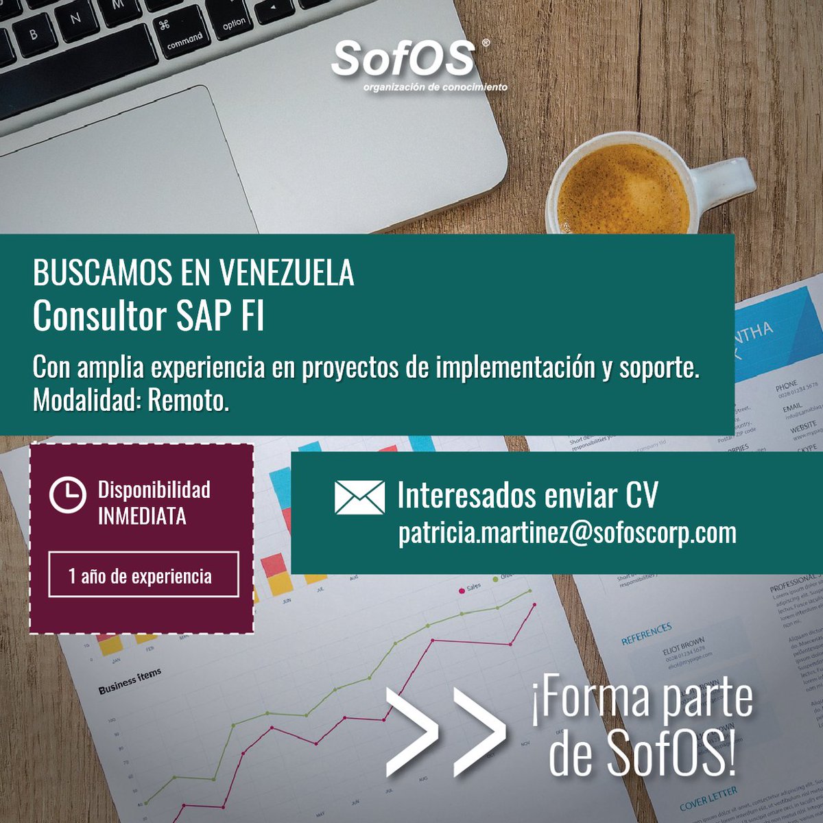 SofosComunica's tweet photo. ¡Trabaja con nosotros! Buscamos Consultor #SAP FI en Venezuela en modalidad remoto. Interesados enviar CV a patricia.martinez@sofoscorp.com.
#TeamSofOS #Empleo https://t.co/orKVsOE7No