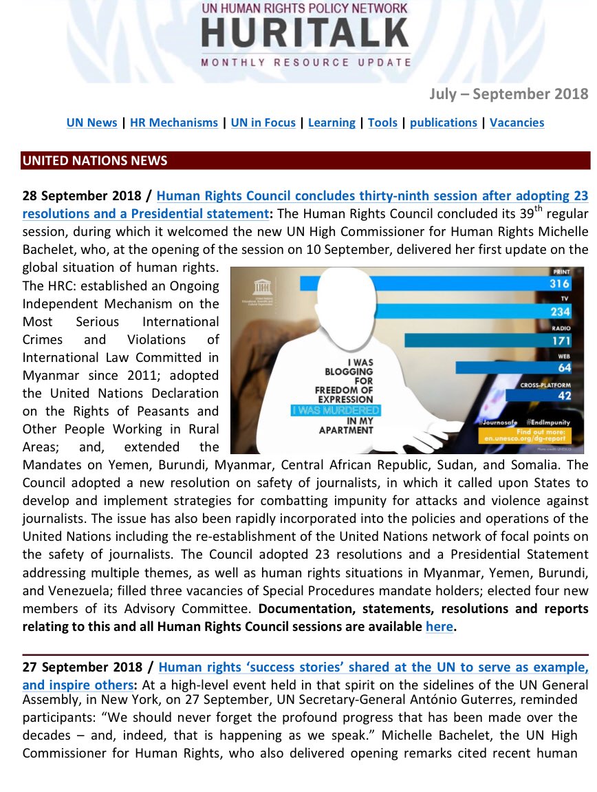 RightsPortal's tweet photo. The #HuriTALK newsletter, on @UN #HumanRights & #Development news, resources & jobs, is now available: https://t.co/QLyVBz7fBX - #HR4Dev @UN_SDG https://t.co/83XqHl3M0g