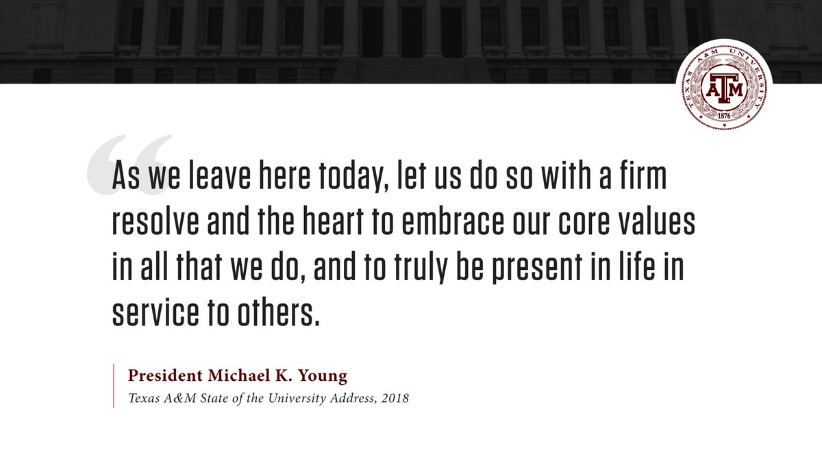 As we leave here today, let us do so with a firm resolve and the heart to embrace our core values in all that we do, and to truly be present in life in service to others.