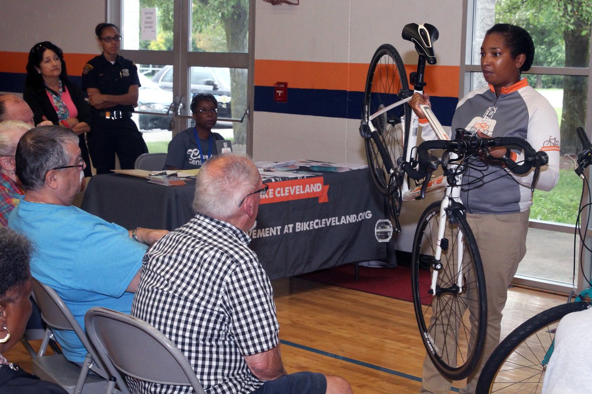 ClevelandAging's tweet photo. Today is a good day to ride. The second #SilverSpokes at Gunning Rec with @Bike_CLE was a hit. Made possible by a grant from @AARP @AARPOhio @AARPLivable https://t.co/VKbjxSj1A1