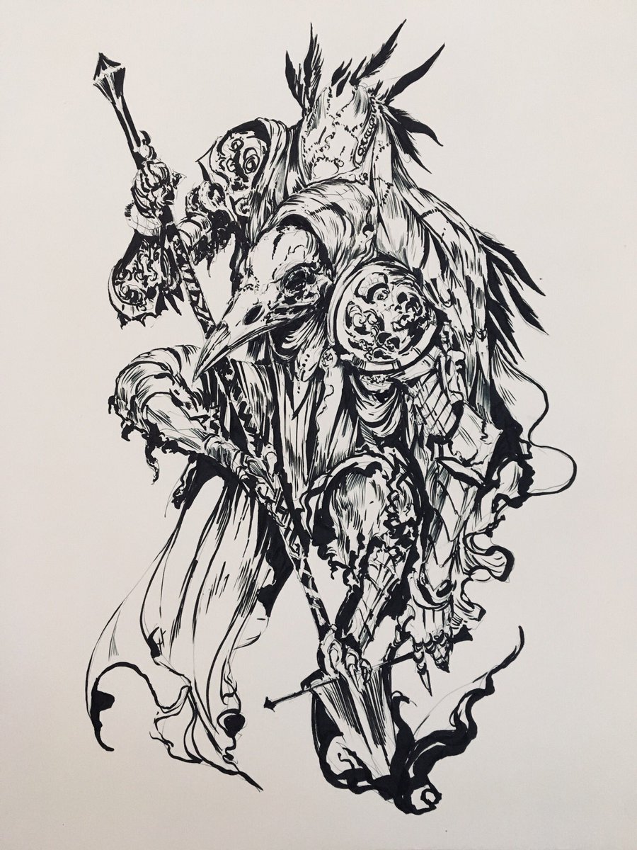 The 4th Dark Knight, The Patient Crow #inktober2018 #inktober #ink #drawing "Break us, kill us, send us back...we will see you in the end at the House-With-No-Doors" 