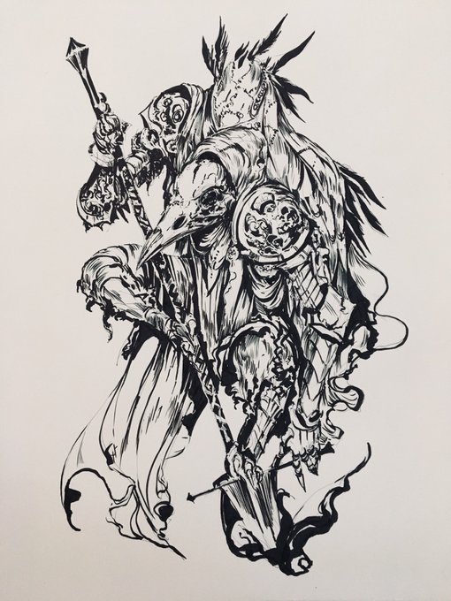 The 4th Dark Knight, The Patient Crow #inktober2018 #inktober #ink #drawing "Break us, kill us, send us back...we will see you in the end at the House-With-No-Doors" 
