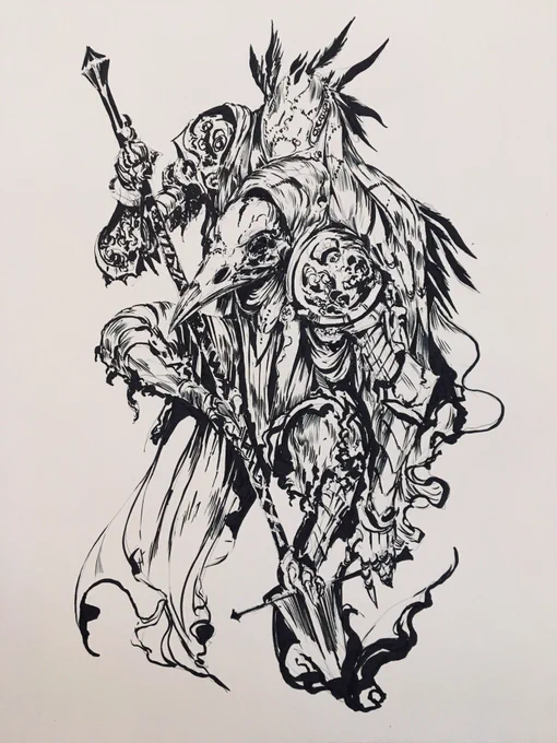 The 4th Dark Knight, The Patient Crow #inktober2018 #inktober #ink #drawing "Break us, kill us, send us back...we will see you in the end at the House-With-No-Doors" 