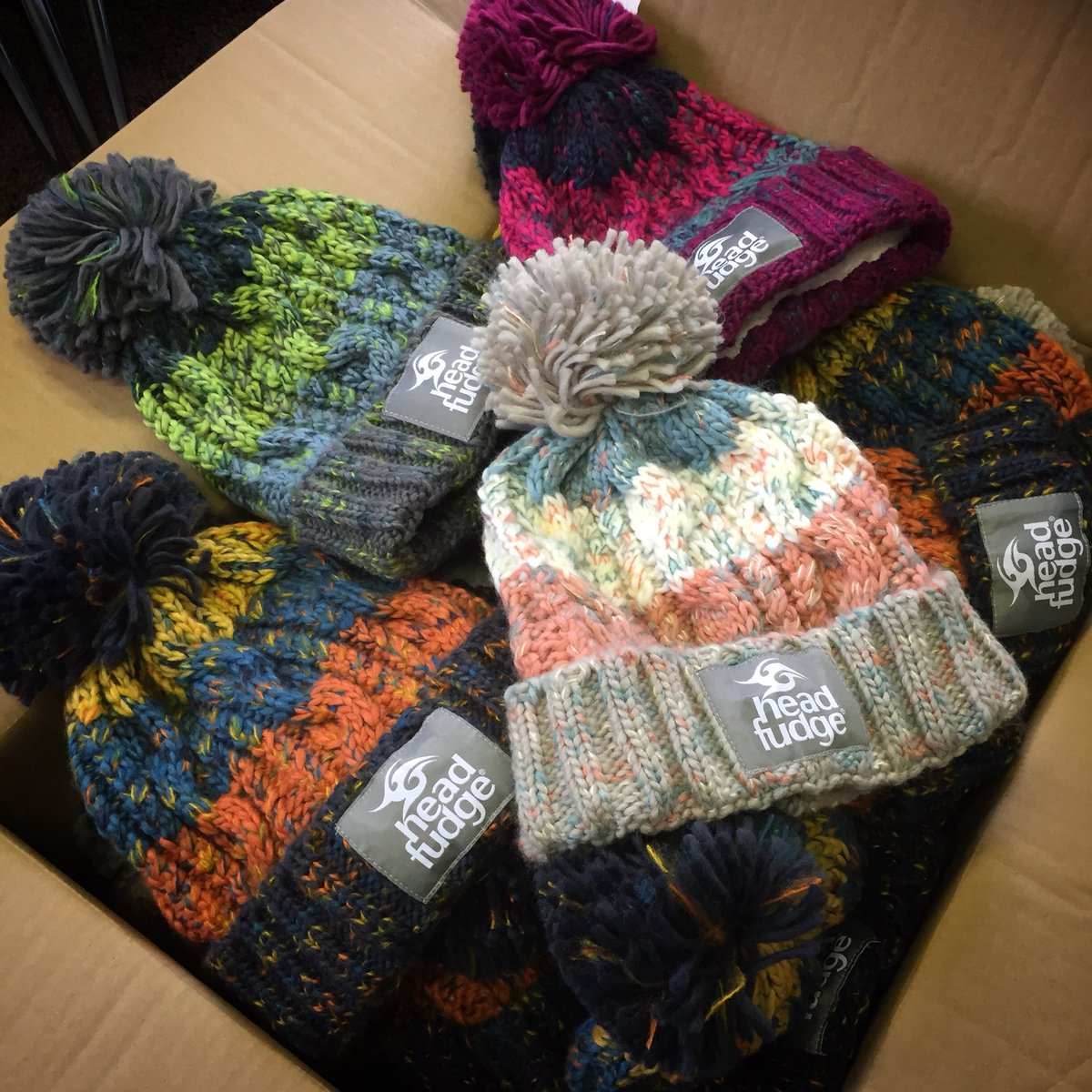 headfudge's tweet image. THE BEANIES ARE BACK!!! 

We’re super excited to have just received a fresh batch of our incredibly popular chunky knit, fleece lined Pom Pom beanies - Ember, Ocean, Pebble &amp;amp; Berry!  £22.99 - grab one whilst they last! 
headfudge.com/headwear