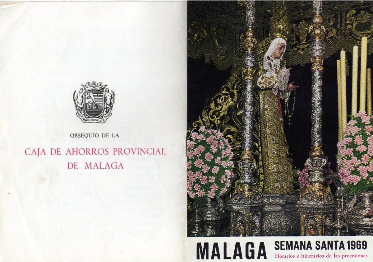 ACISSMA's tweet photo. Efemérides 📜 #Taldíacomohoy Hoy se cumple el #XXXIIAniversario de la coronación canónica de la Virgen de los Dolores @ExpiracionMlg , por ello os mostramos una joyita, itinerario de 1969 #cofradíasmlg https://t.co/9jnHrHfvXf