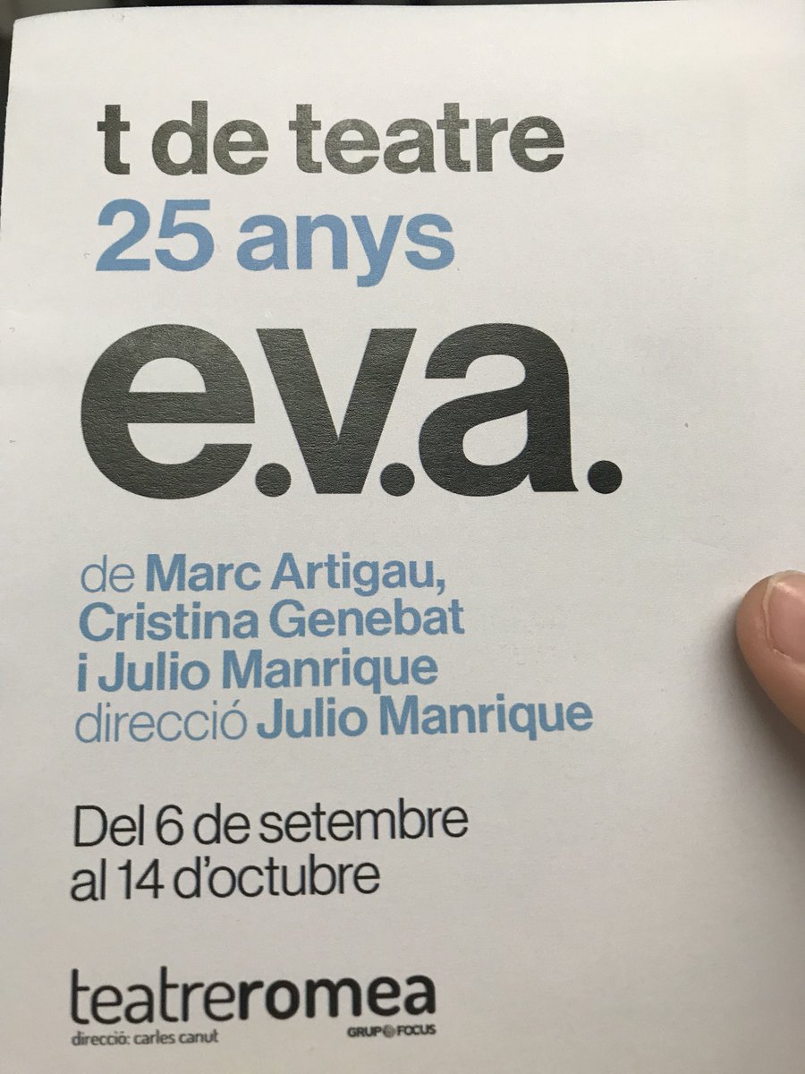 Sense paraules! 👍🏻🔝🎭😍 #tdeteatre #evatdeteatre #25anys #teatreromea <a href="/TdeTeatre/">T de Teatre</a> <a href="/Teatre_Romea/">Teatre Romea</a>
