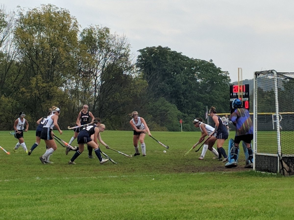 Lady Rangers Field Hockey up 1-0 over North Warren on a soggy field!
