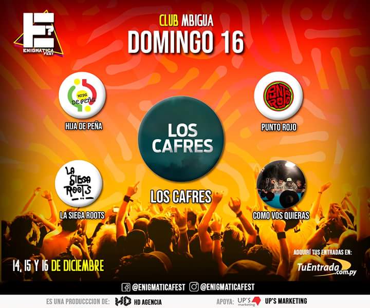 Estaremos presentes en #ENIGMÁTICAFEST y no podes faltar!!

Adquirí tus entradas en tuentrada.com.py/Online/default… 😉