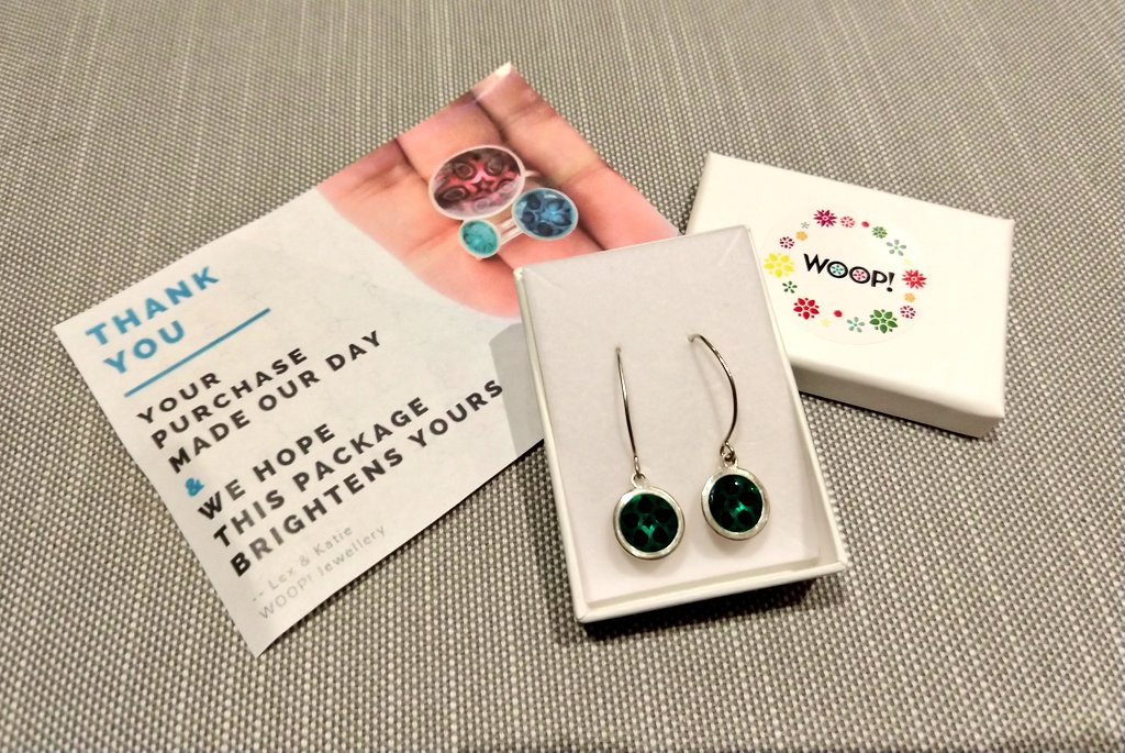 MeganCareers's tweet photo. Woop! Forgot I'd ordered these beauties from @WoopJewellery - great surprise in today's post! #shoplocal (even when no longer local!) https://t.co/XBahk9Hocp