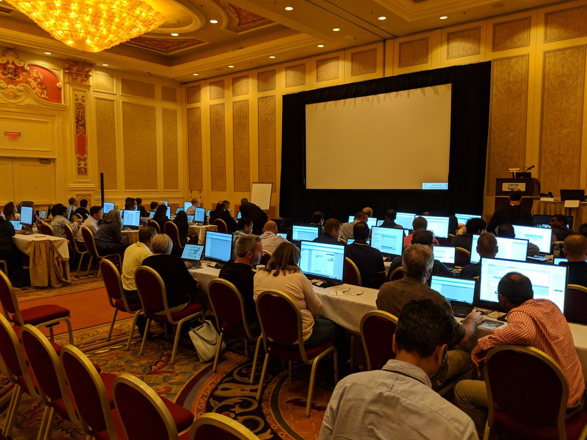 Full house at #SAPTechEd #SAPScreenPersonas hands-on session. People love seeing their SAP transactions on mobile devices using the #SlipstreamEngine